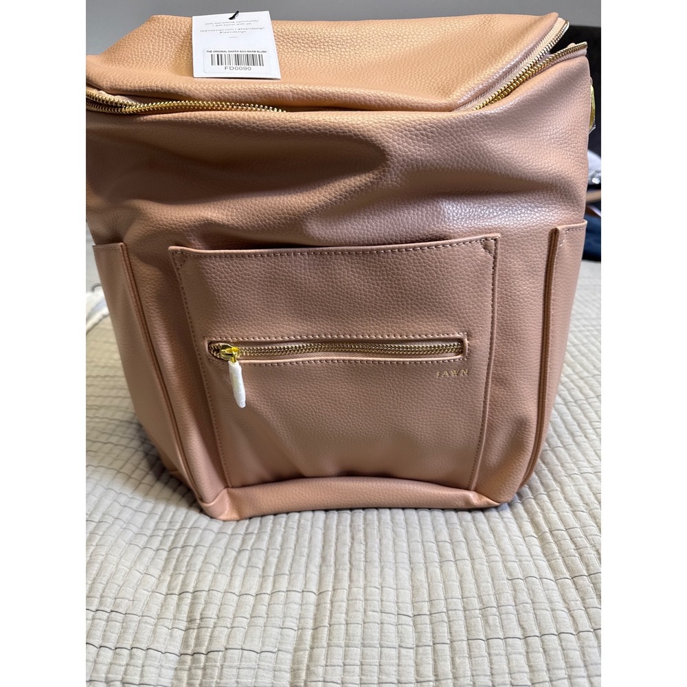 Fawn Design The Original Diaper Bag Warm Blush Vegan Leather Backpack NEW Unisex - Picture 6 of 12